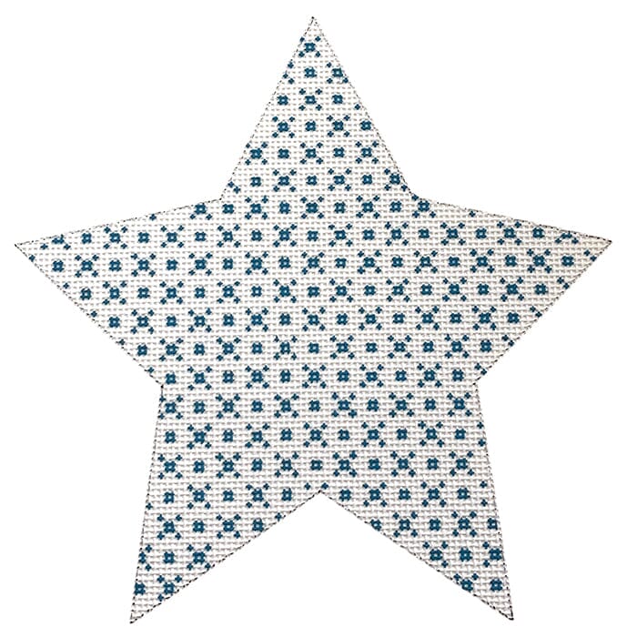 Mara's Big Star 6" Teal Painted Canvas Whimsy & Grace - 1