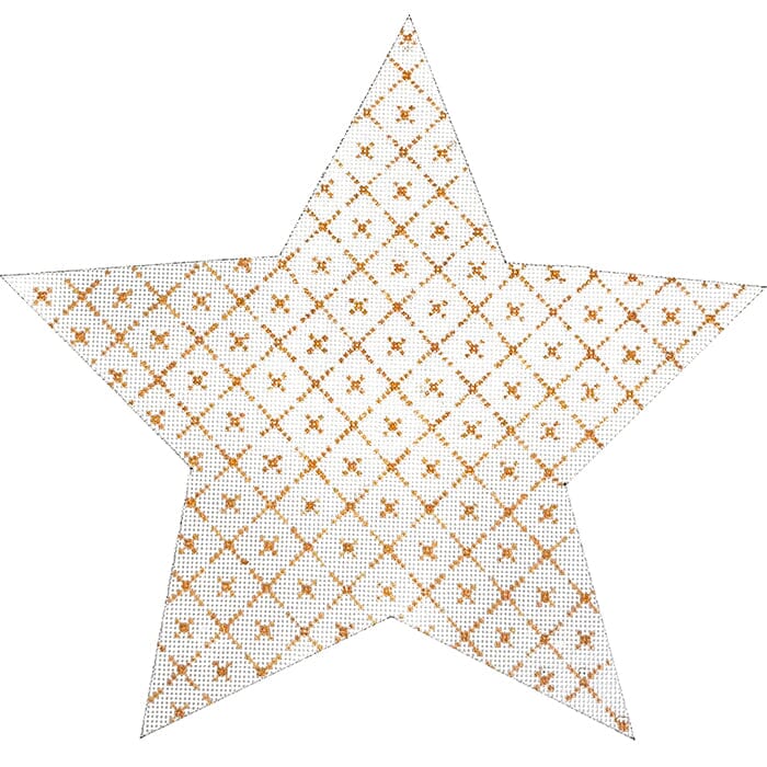 Mara's Tree Topper Star 10" Gold Painted Canvas Whimsy & Grace - 1