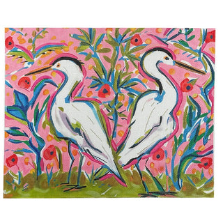Maren Devine Egret Joy Painted Canvas Kate Dickerson Needlepoint Collections 
