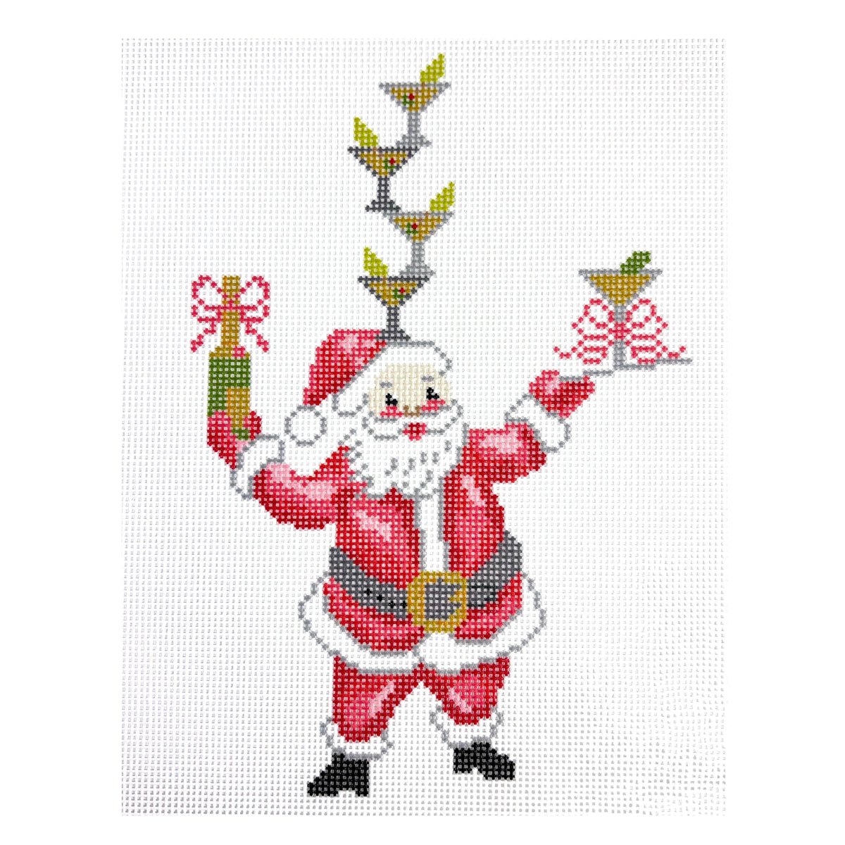 Martini Santa Painted Canvas Penny & Penny and Company  - 1