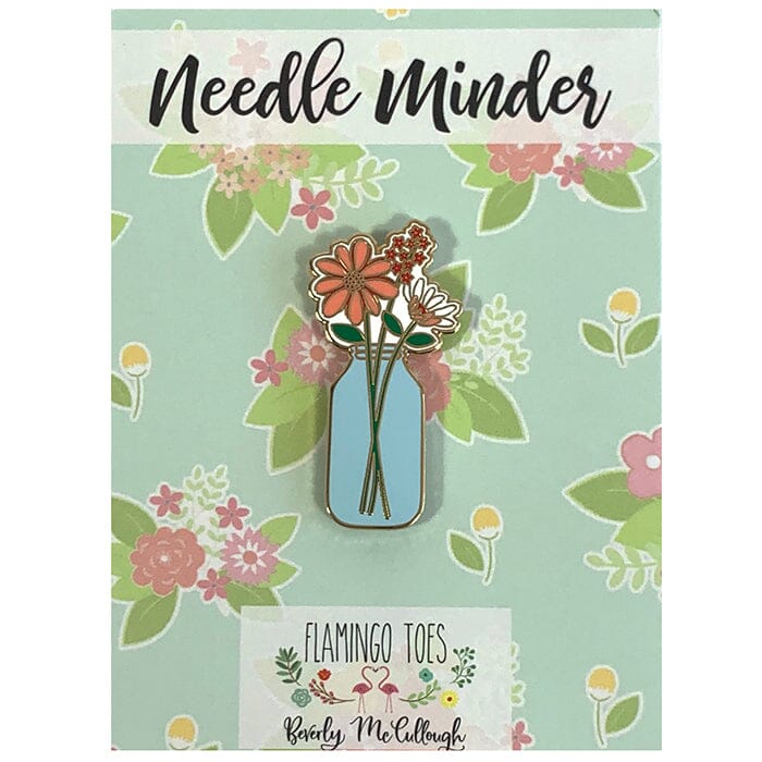 Mason Jar Floral Vase Needleminder Accessories Flamingo Toes  - 1