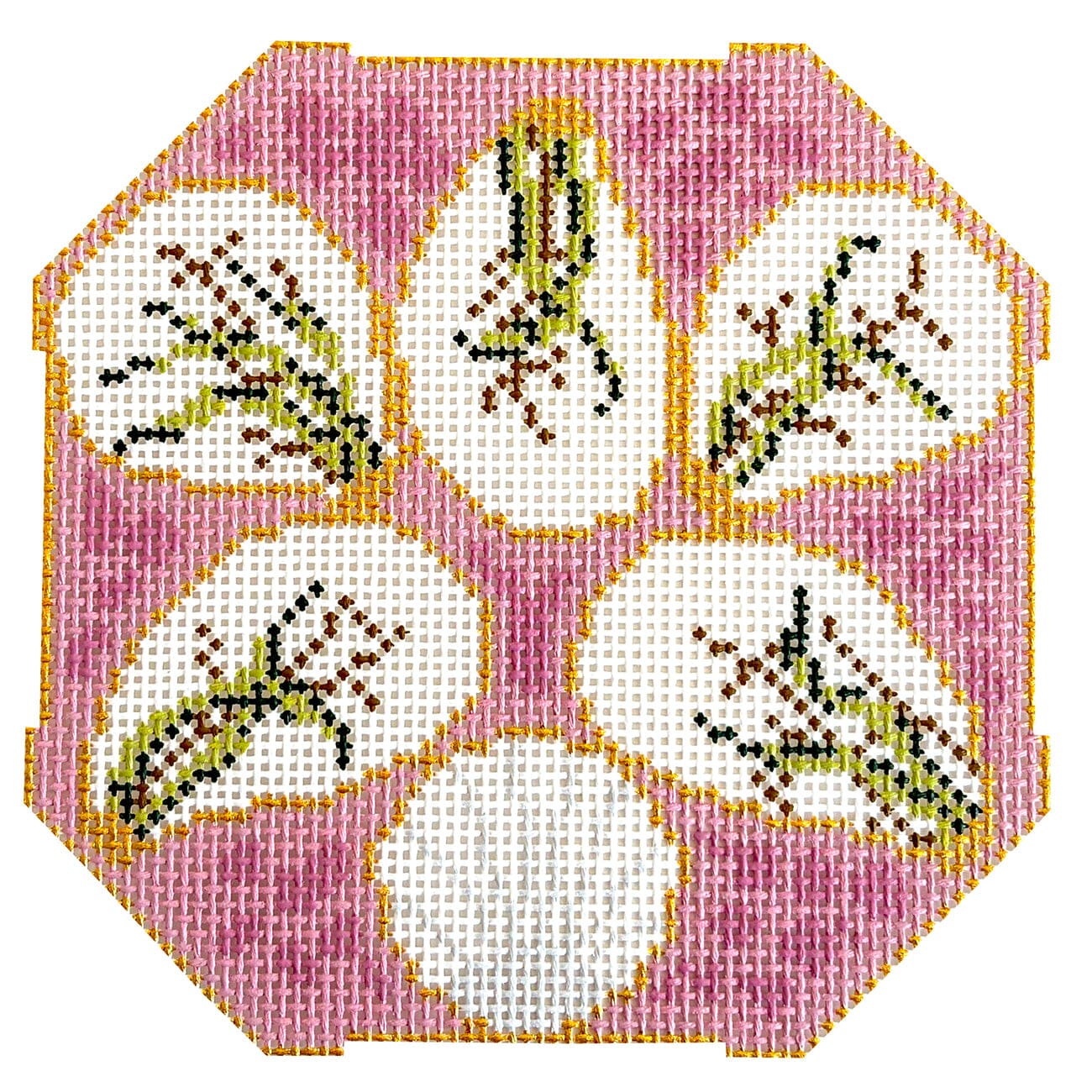 Mauve Oyster Plate on 13 Painted Canvas Stitching with Stacey  - 1