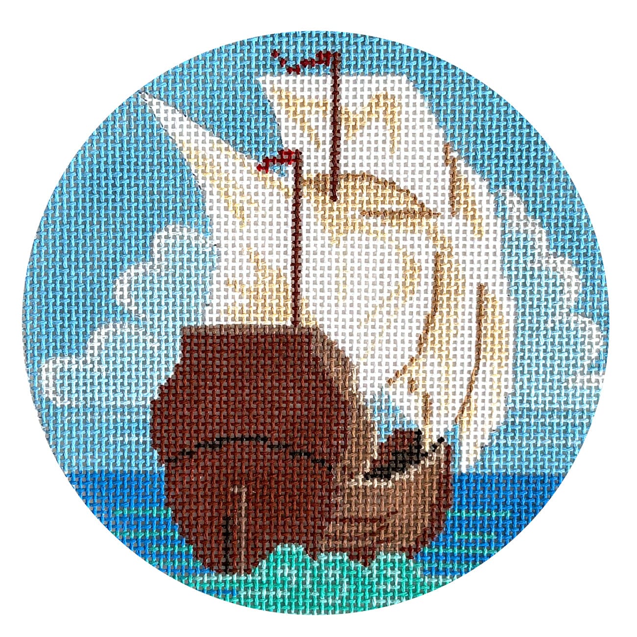 Mayflower Round Painted Canvas Labors of Love Needlepoint  - 1