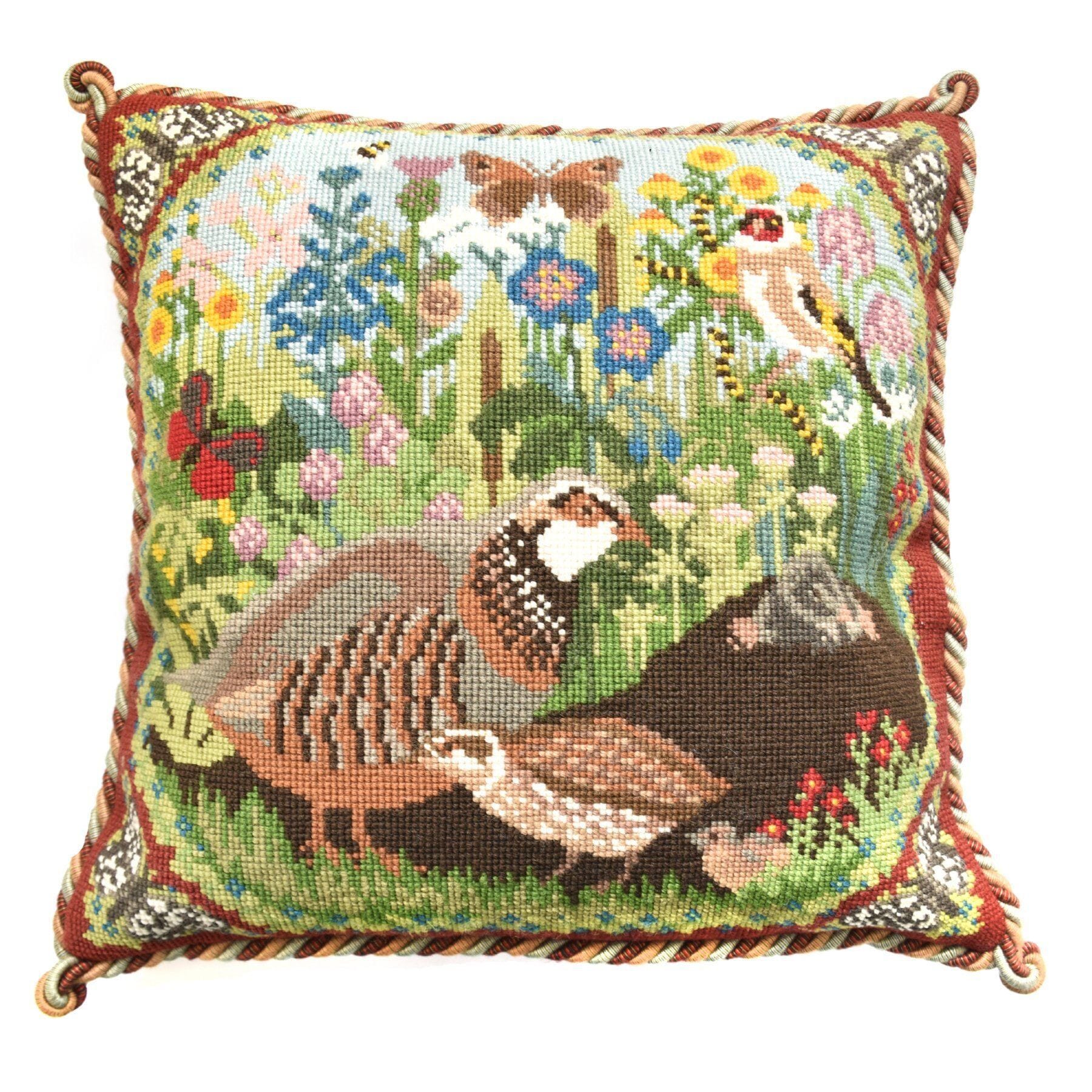 Meadow Needlepoint Kit Kits Elizabeth Bradley Design Dark Red 
