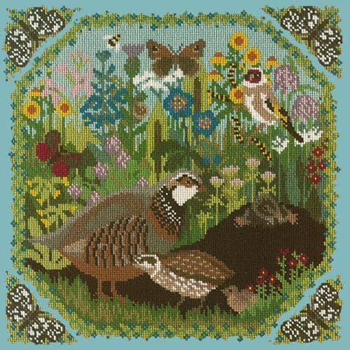 Meadow Needlepoint Kit Kits Elizabeth Bradley Design Duck Egg Blue 
