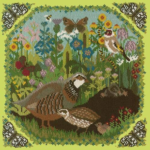 Meadow Needlepoint Kit Kits Elizabeth Bradley Design Pale Lime 
