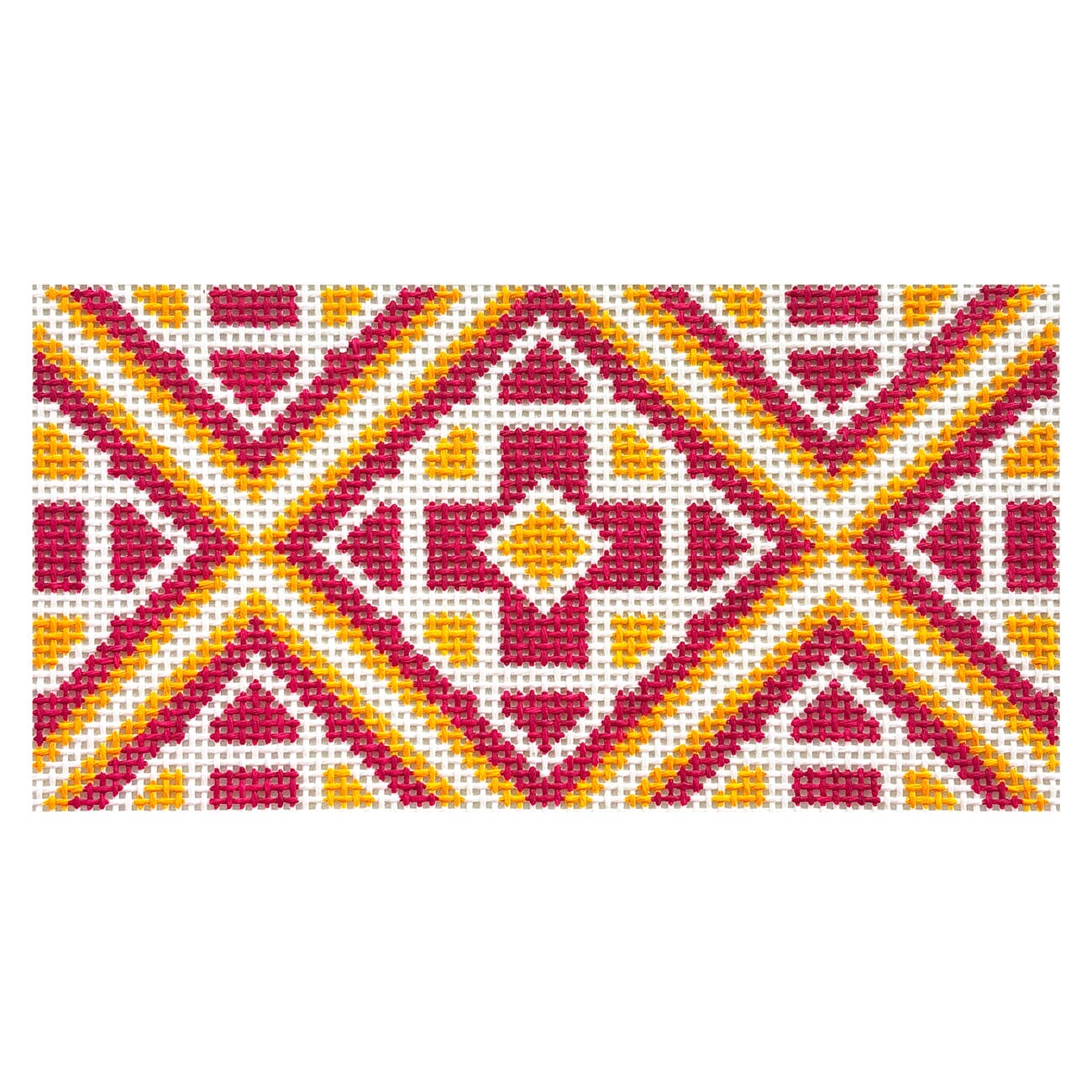 Medallion Tile 6x3, Pink Golden Painted Canvas Love MHB Studio  - 1