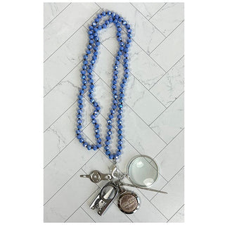 Melissa Chatelaine Necklace   Cornflower Victoria Whitson Needlepoint 
