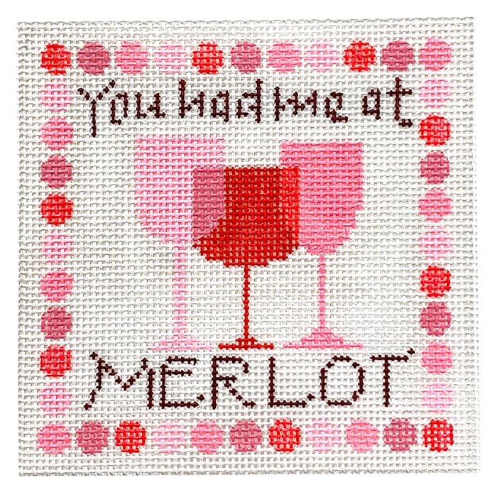 Merlot Painted Canvas Vallerie Needlepoint Gallery  - 1