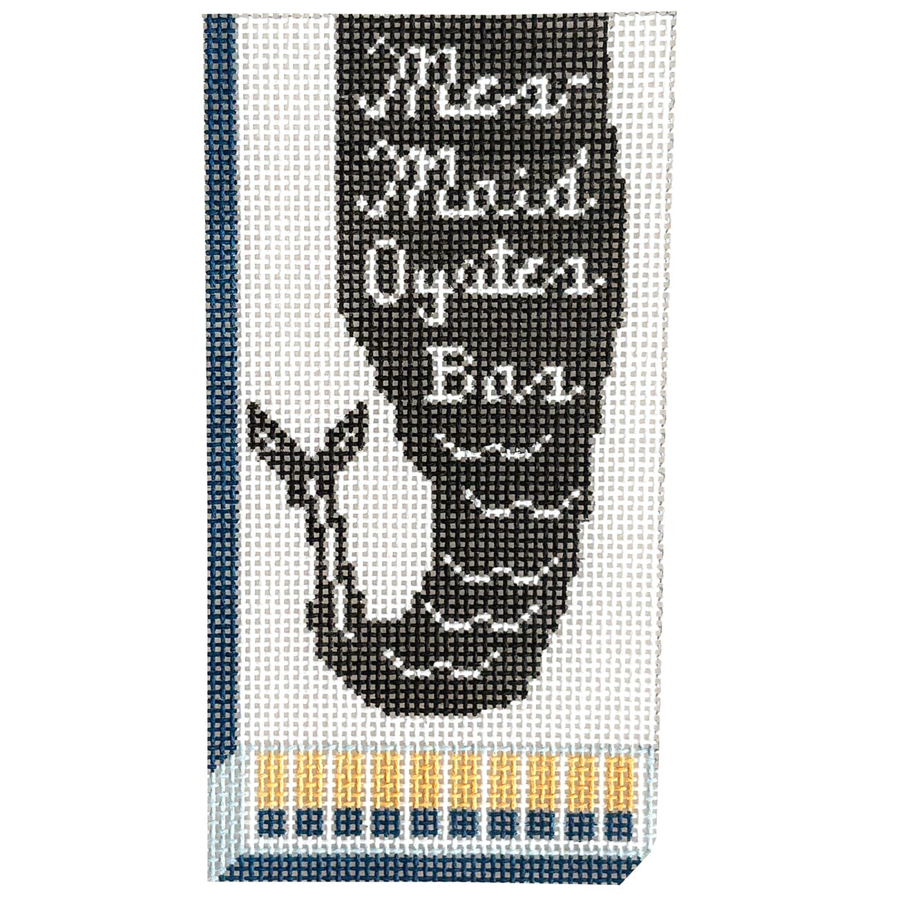 Mermaid Oyster Bar Matchbox Ornament Painted Canvas Spruce Street Studio 
