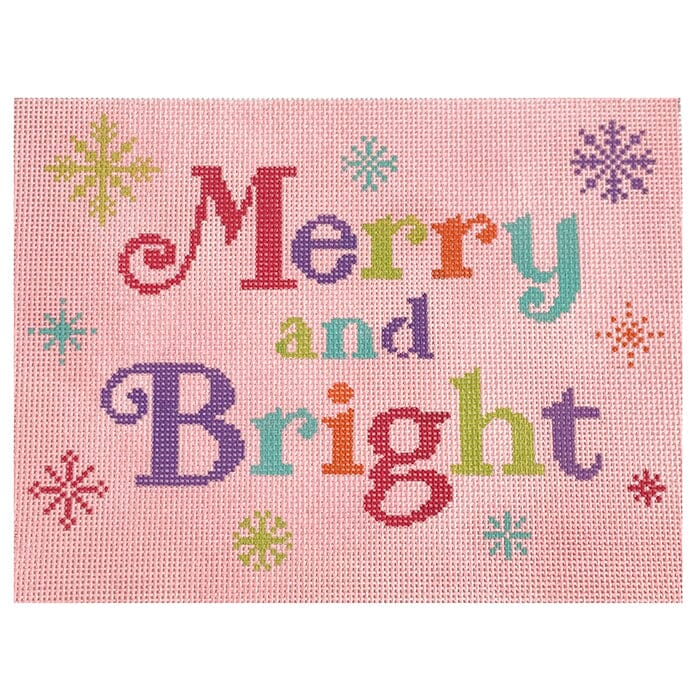 Merry and Bright Painted Canvas Stitch Rock Designs 