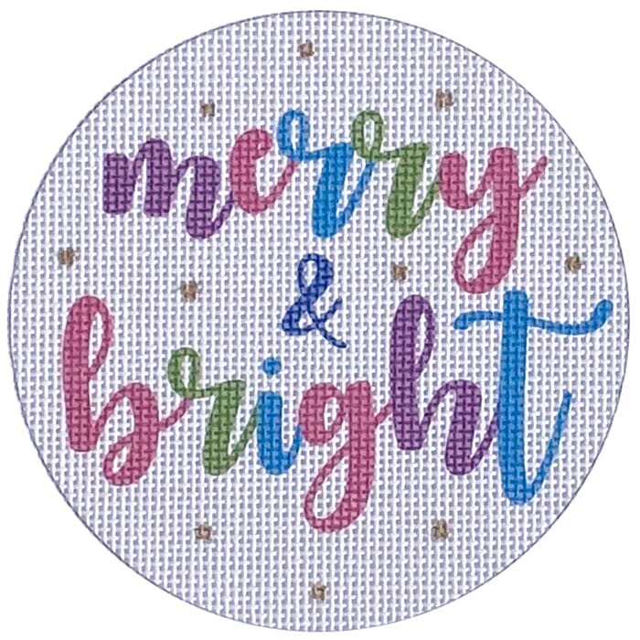 Merry & Bright - White/Gold Printed Canvas Pepperberry Designs 