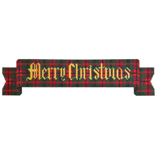 Merry Christmas Ribbon Printed Canvas Needlepoint To Go 
