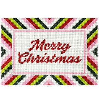 Merry Christmas Stripes Tray Painted Canvas Initial K Studio 
