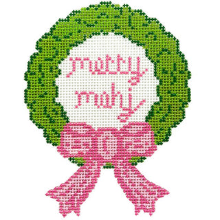 Merry Mahj Wreath Painted Canvas KCN Designers 
