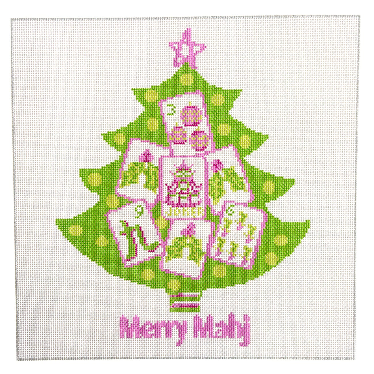 Merry Mahjong Tree Painted Canvas KCN Designers  - 1