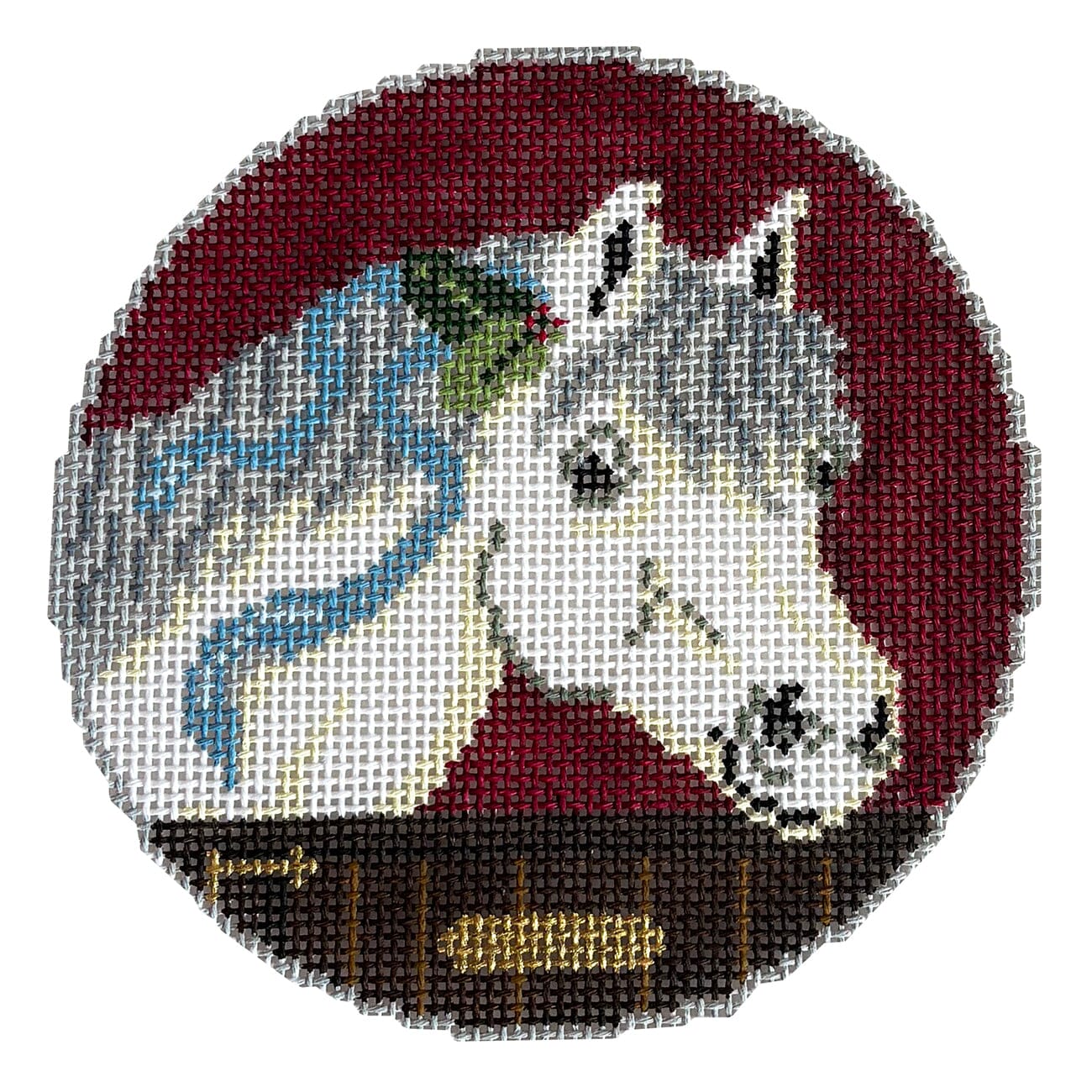MFT   Cream Colored Ponies Painted Canvas The Gingham Stitchery  - 1