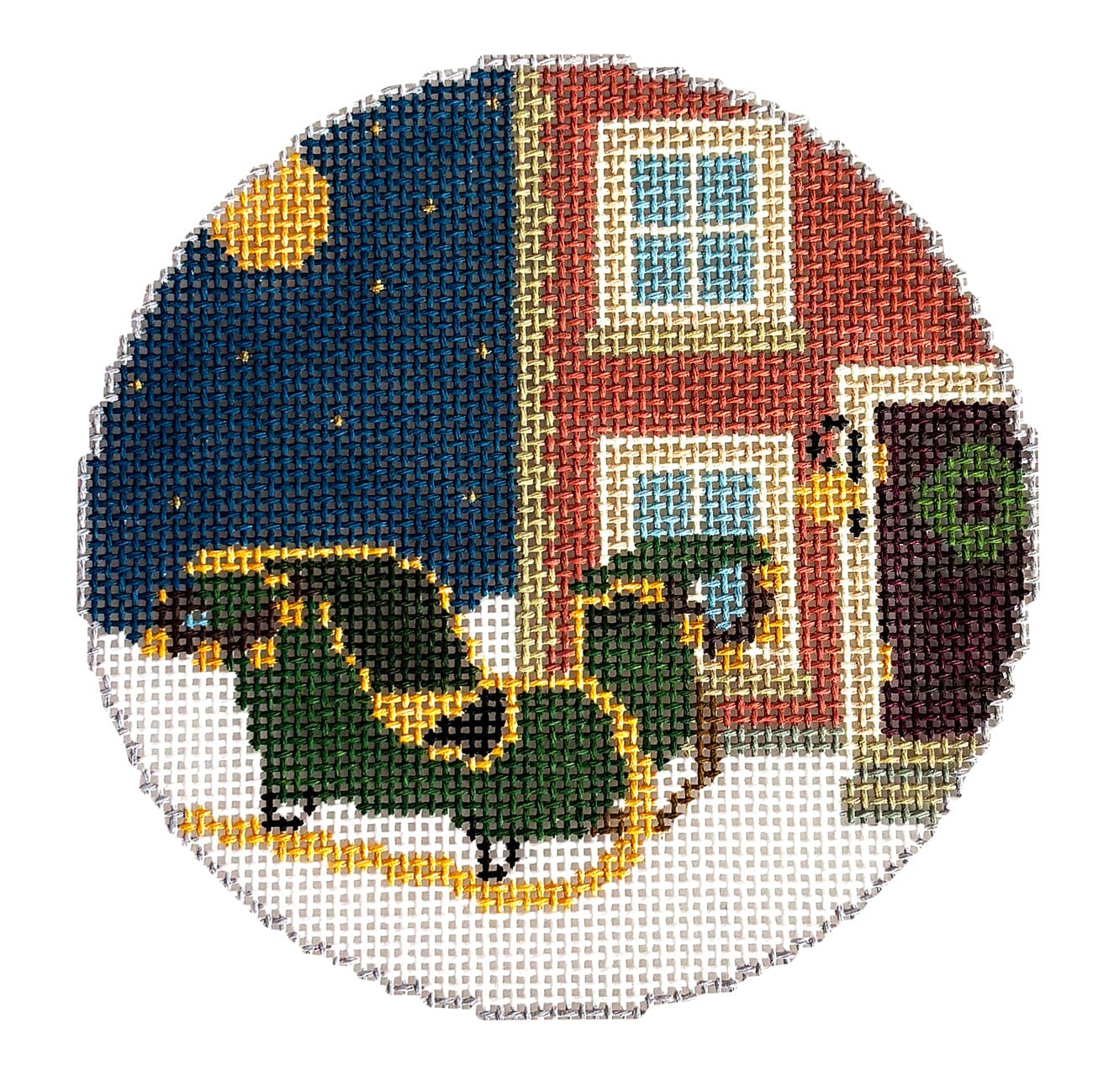 MFT   Door Bells and Sleigh Bells Painted Canvas The Gingham Stitchery  - 1