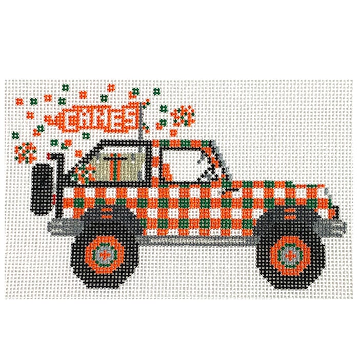 Miami Jeep Painted Canvas Wipstitch Needleworks 