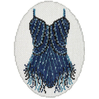 Midnights   Navy Sparkle Bodysuit Ornament Painted Canvas Atlantic Blue Canvas 
