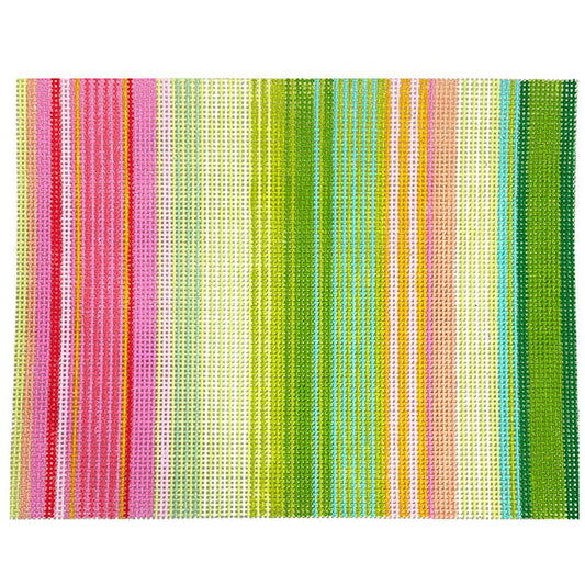 Mimi Stripe Clutch - Pinks & Greens Painted Canvas Elizabeth Crane Swartz Designs 