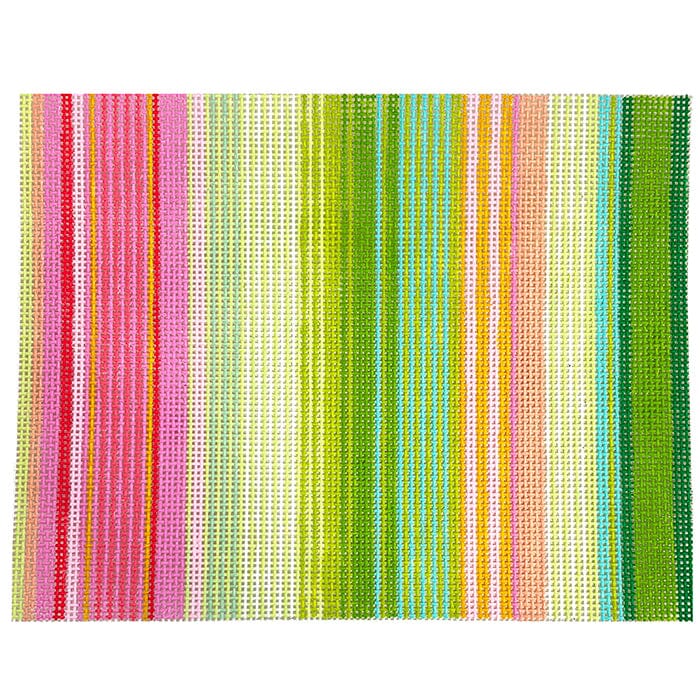 Mimi Stripe Clutch   Pinks & Greens Painted Canvas Elizabeth Crane Swartz Designs 
