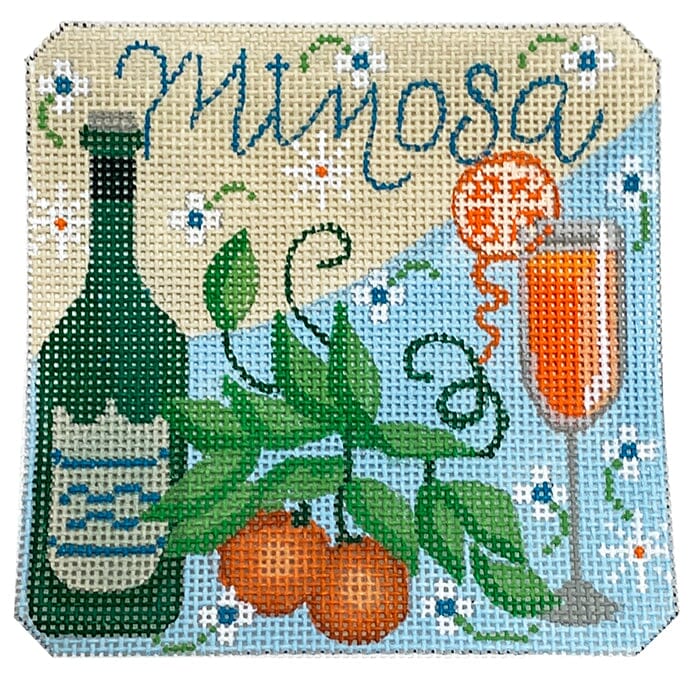 Mimosa Coaster Painted Canvas Danji Designs  - 1