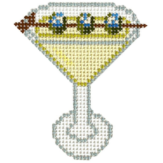 Mini Blue Cheese Olive Martini Painted Canvas Atlantic Blue Canvas 