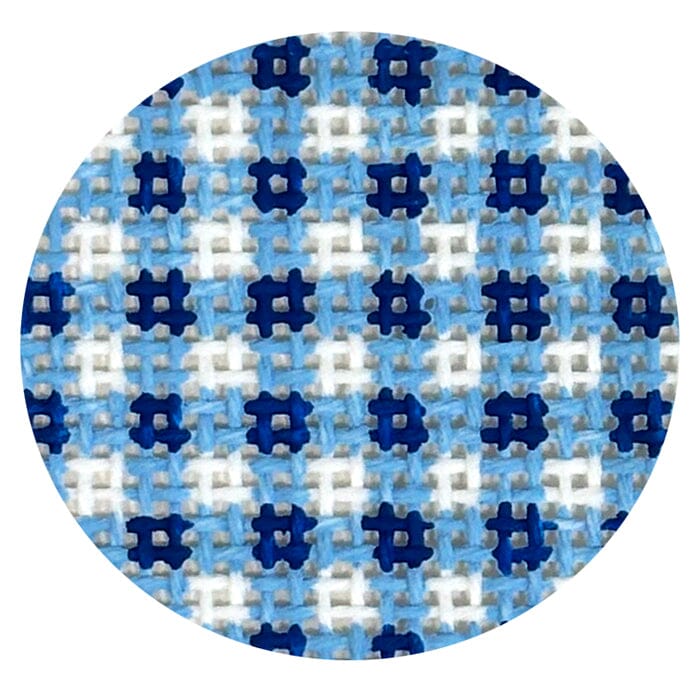 MIni Clip Insert   Gingham Blue Painted Canvas Rachel Barri Designs 
