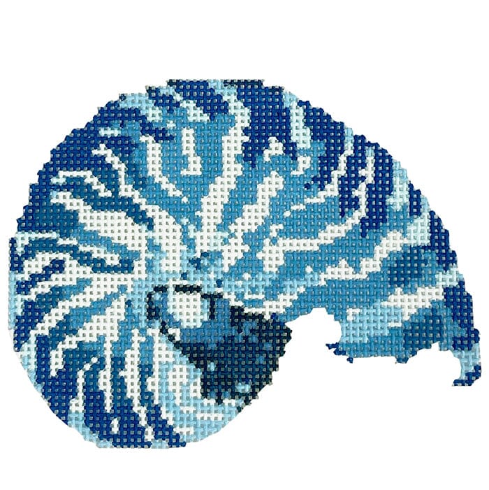 Mini Nautilus   Blue Painted Canvas Thorn Alexander 
