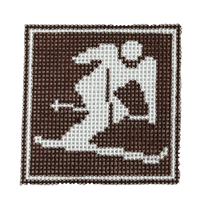 Mini Skier Cozy Insert Painted Canvas Fire and Iris  - 1