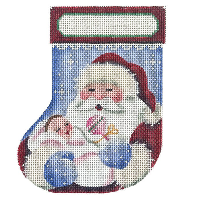 Mini Sock: Baby's First Sock, Girl Painted Canvas Rebecca Wood Designs 
