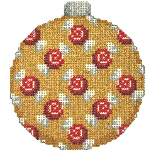 Mint/Red Stripes an Dots Mitten Printed Canvas Two Sisters Needlepoint 