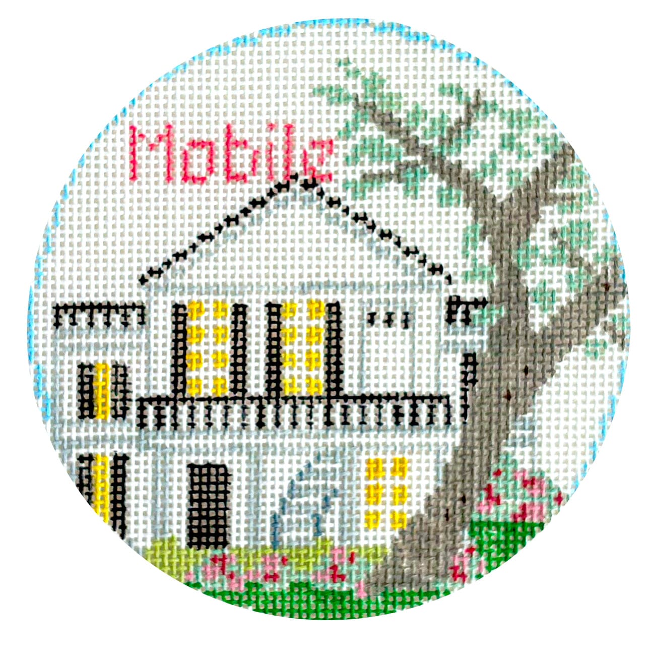 Mobile, AL Round   Bragg Mitchell Mansion Painted Canvas Kathy Schenkel Designs  - 1