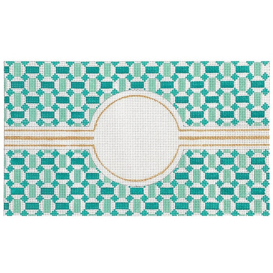 Monogram Turquoise & White Clutch Painted Canvas Colors of Praise 