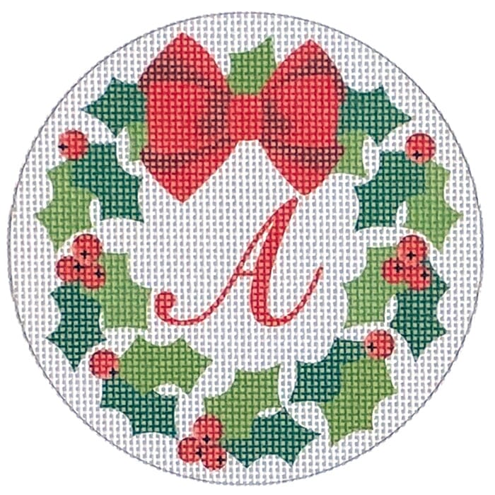 Monogram Wreath A Printed Canvas Pepperberry Designs  - 1