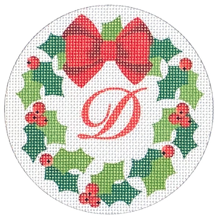 Monogram Wreath D Printed Canvas Pepperberry Designs  - 1
