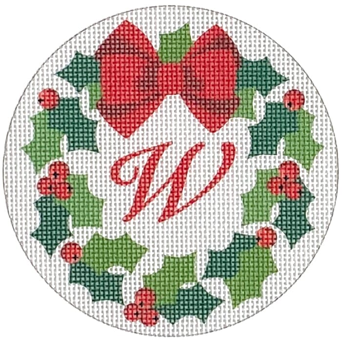 Monogram Wreath W Printed Canvas Pepperberry Designs  - 1