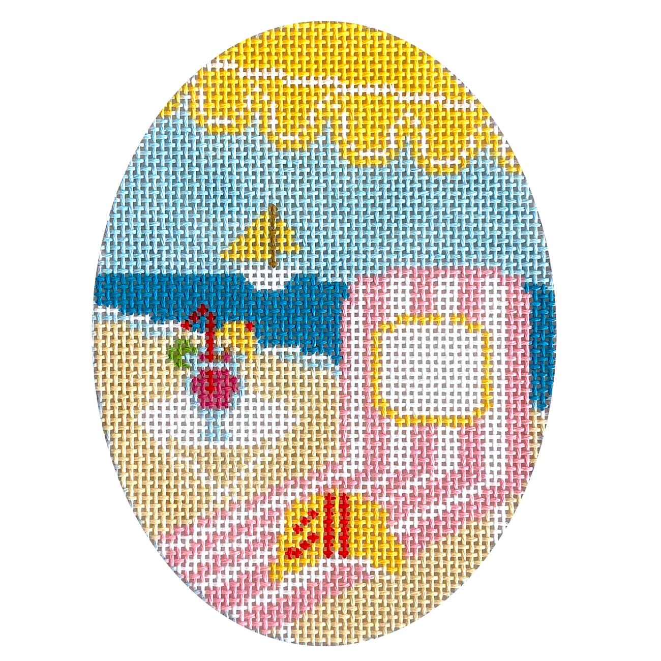 Monogramable Beach Chair Oval Painted Canvas KCN Designers  - 1
