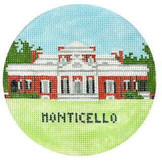 Monticello Travel Round Painted Canvas Atlantic Blue Canvas 
