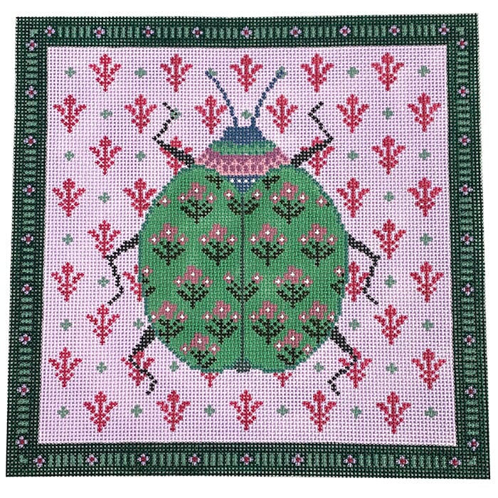 Moody Scarab on Pink Painted Canvas Rachel Barri Designs  - 1