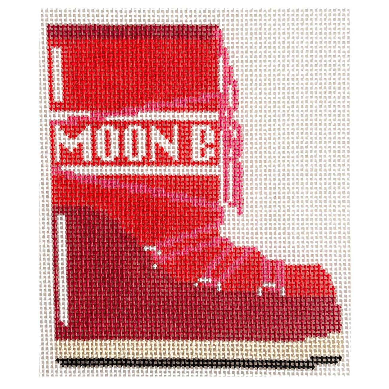 Moon Boot   Red Painted Canvas Maura Nolan Designs  - 1