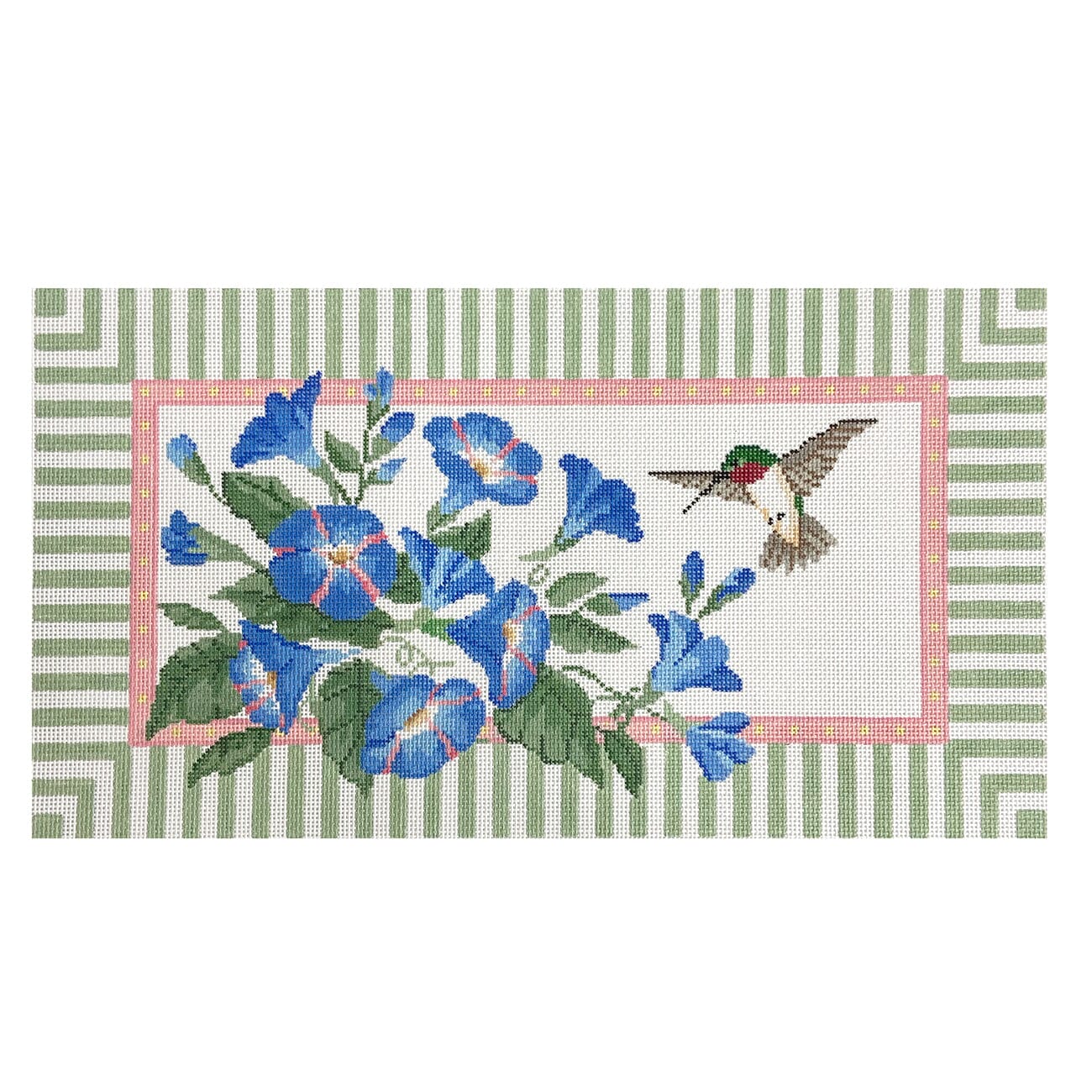 Morning Glories with Hummingbird Painted Canvas Susan Roberts Needlepoint Designs Inc.  - 1