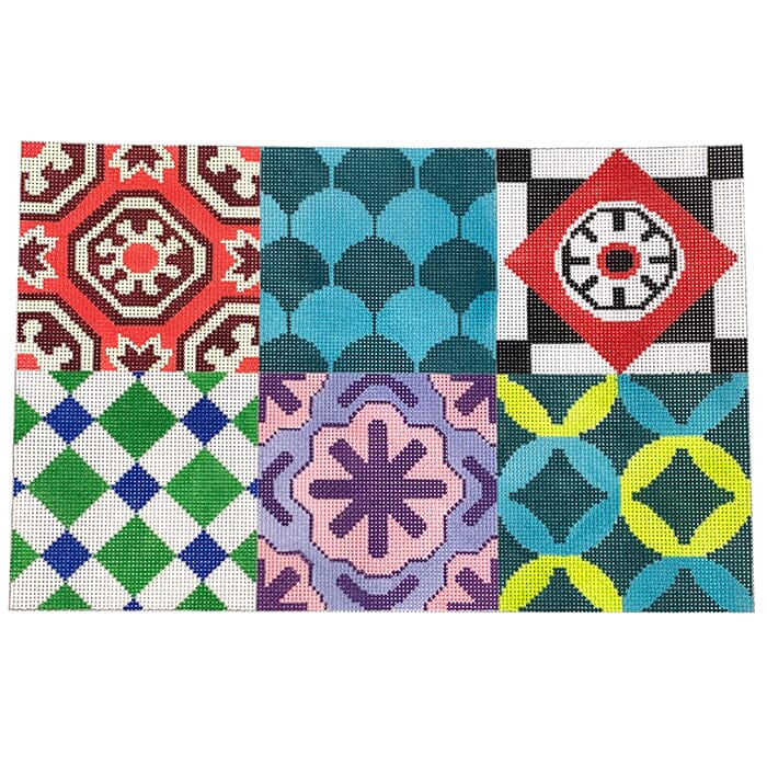 Mosaic Tiles Painted Canvas Stitch Rock Designs  - 1