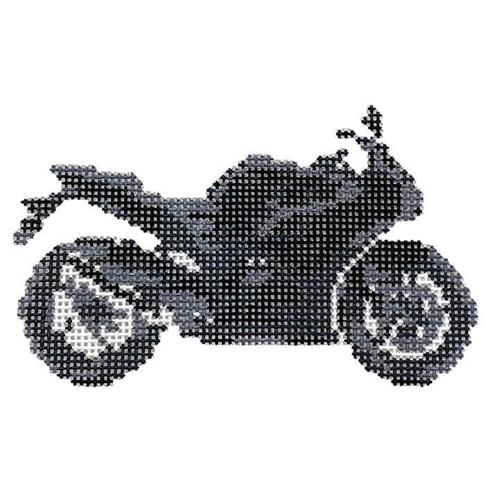 Motorcycle   Black Painted Canvas Fire and Iris  - 1