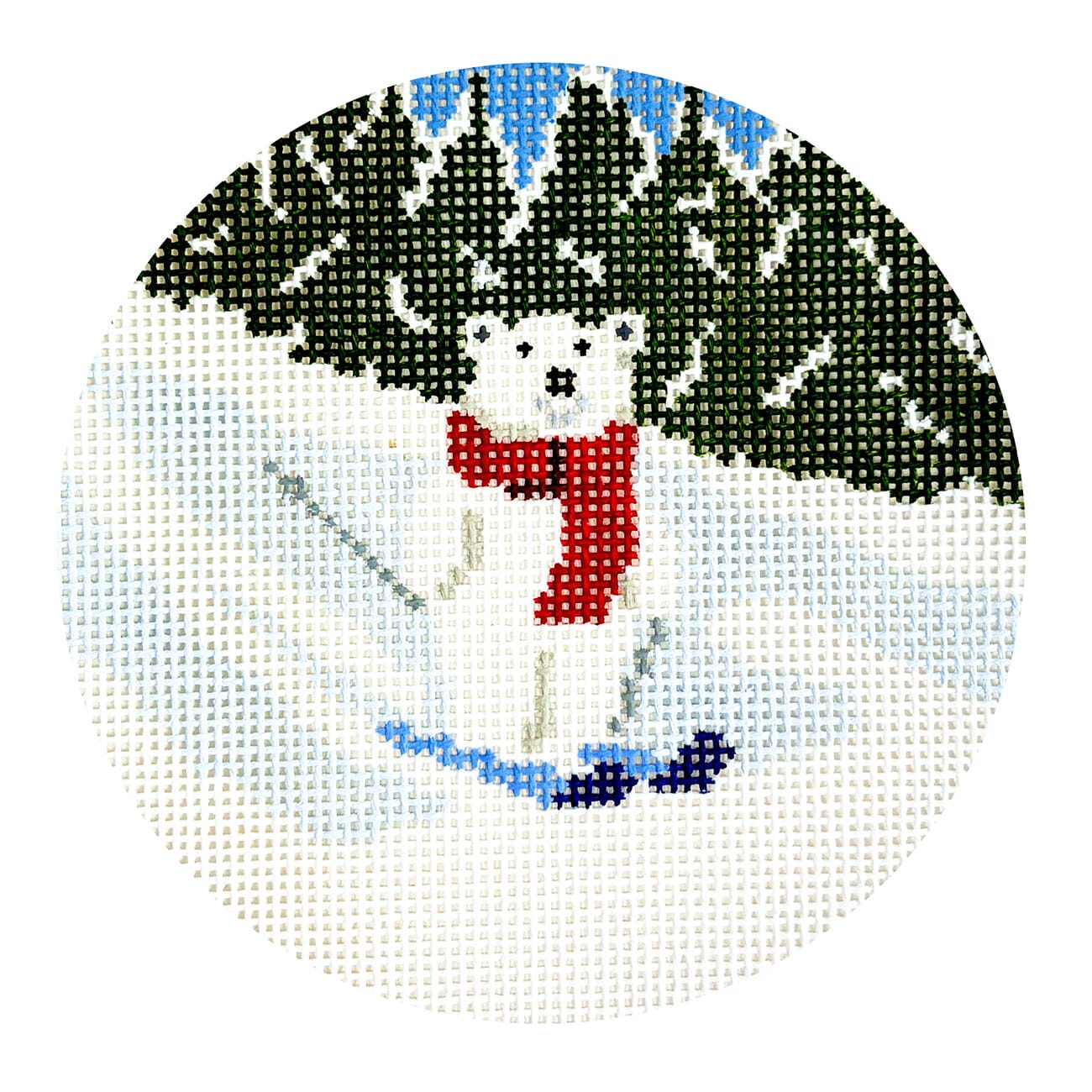 Mountain Valley Run Bear Painted Canvas Dogwood Needlepoint  - 1