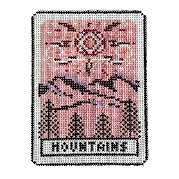 Mountains Tarot Card Painted Canvas Fire and Iris 
