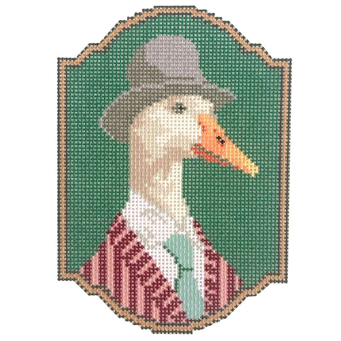 Mr. Duck Portrait Painted Canvas Atlantic Blue Canvas 
