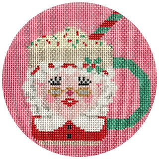 Mrs Claus Mug Round Painted Canvas Wipstitch Needleworks 
