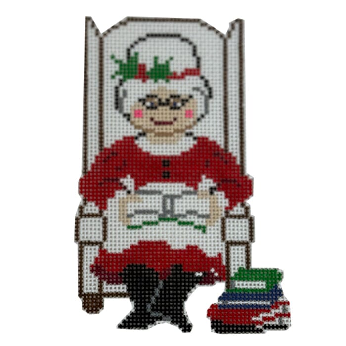 Mrs. Claus Reading   Hobby Santas Painted Canvas Atlantic Blue Canvas  - 1